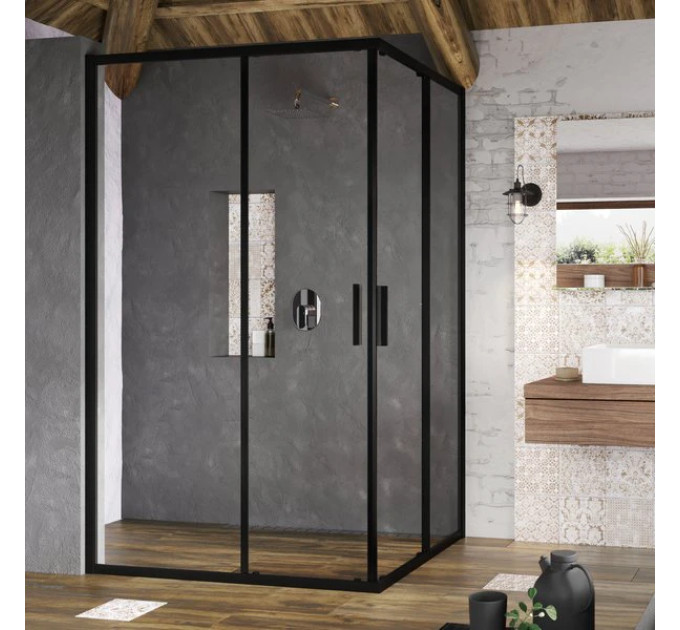 Душова кабіна (половина) BLSRV2K-100 Transparent Black RAVAK