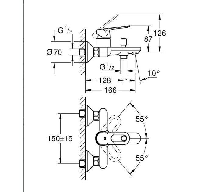 Змішувач для ванни BauLoop (23603000) Grohe