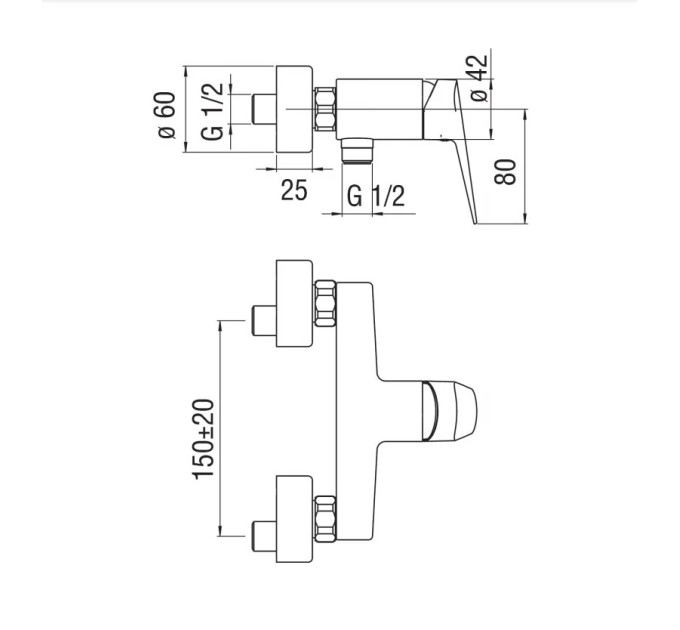 Змішувач для душу NOBILI BLUES BS101130CR  Nobili