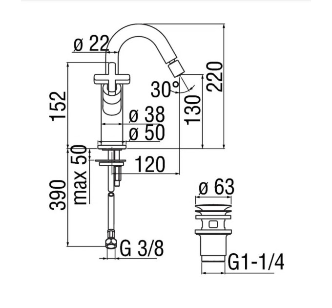 Змішувач для біде NOBILI LIRA LR116219/2CR  Nobili