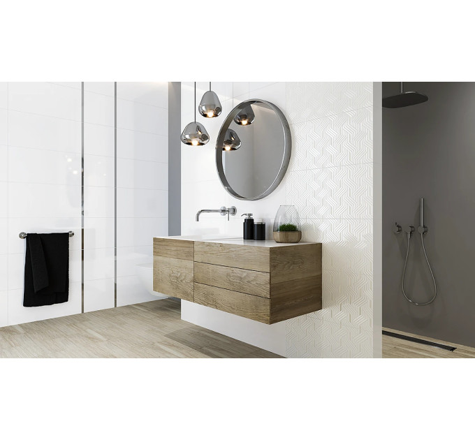 Плитка стінова Synergy Bianco A STR 30x60 код 0168 Ceramika Paradyz