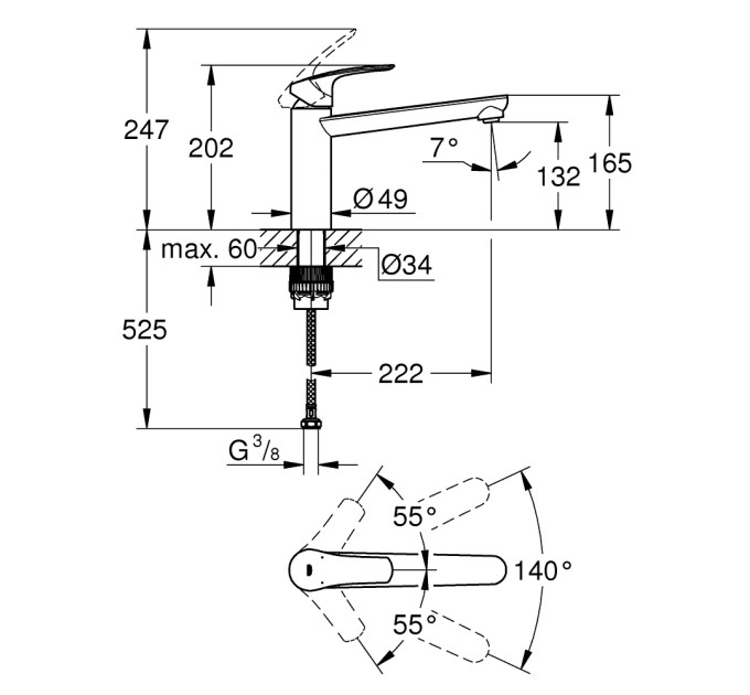 Змішувач для кухні S-Size Eurosmart New 30463000 Grohe