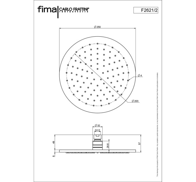 Верхній душ Wellness (F2621-2CR), Fima