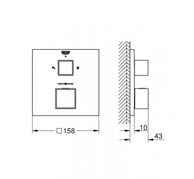 Змішувач Grohtherm Cube (24155000), Grohe