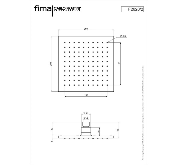 Верхній душ Wellness (F2620-2CR), Fima