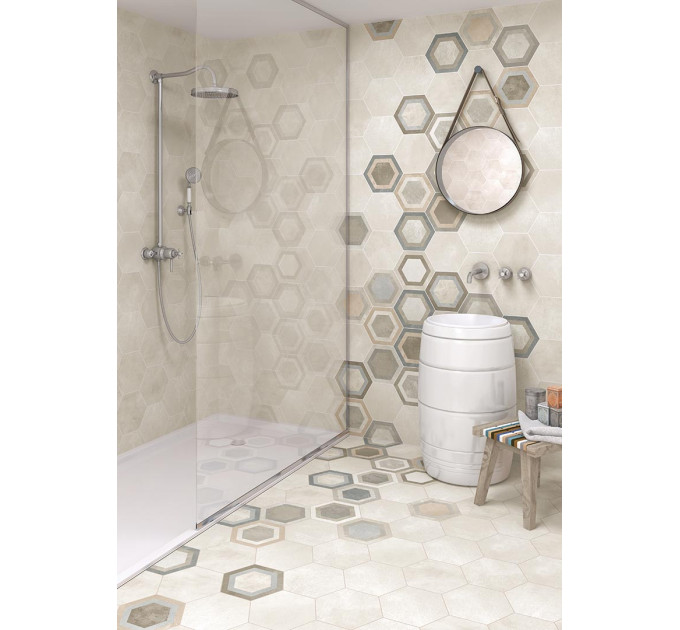 Плитка керамогранітна Hexagono Rift Cemento 230х266x9 Vives