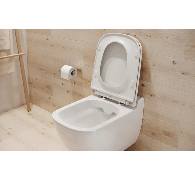 Унітаз підвісний Caspia Clean On з кришкою Slim soft close (SZCZ1001671773), Cersanit