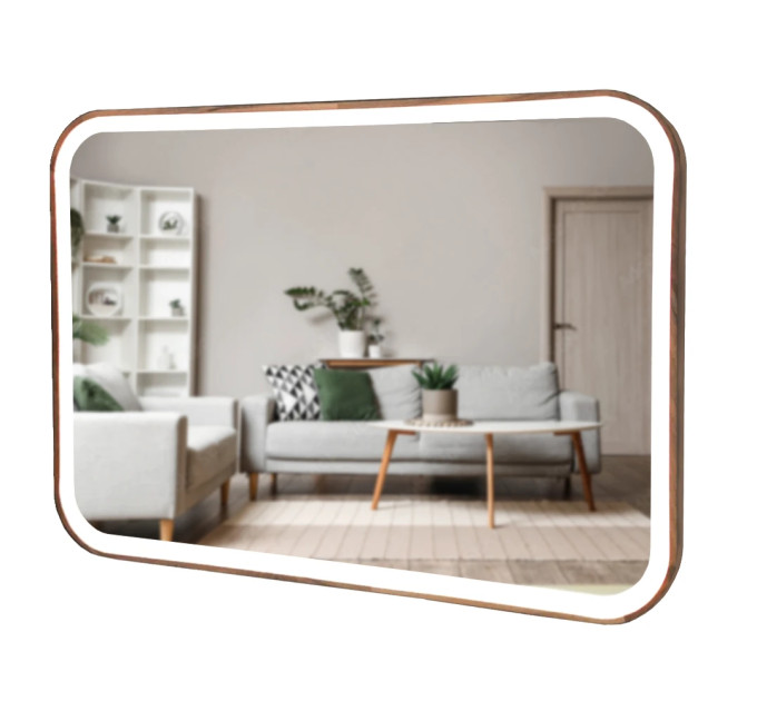 Дзеркало Eclipse Reliability LED 500x700 Natural Walnut Luxury Wood