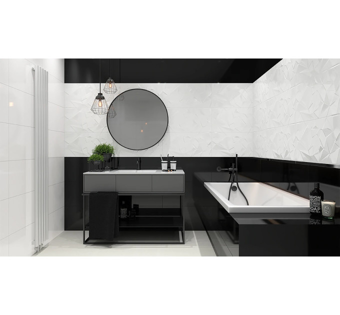 Плитка стінова Synergy Nero 30x60 код 0199 Ceramika Paradyz
