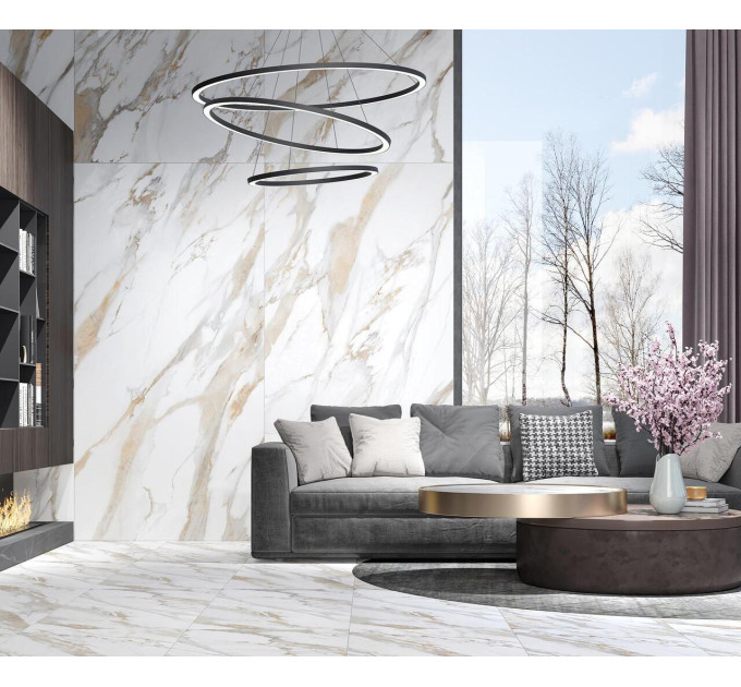 Плитка керамогранітна Calacatta Gold Сірий 1200x2400x8 Intercerama