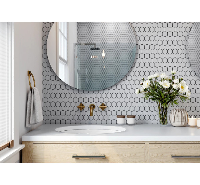 Мозаїка HEXAGON H 6002 Grey Silver 295х295х9 Кераміка Лео УКРАЇНА