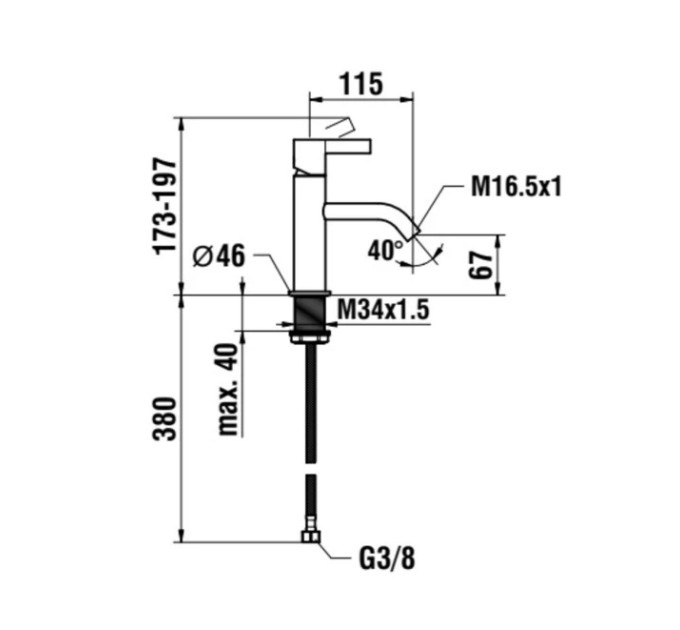 Змішувач для умивальника Kartell H3113310901001 PVD Inox LAUFEN