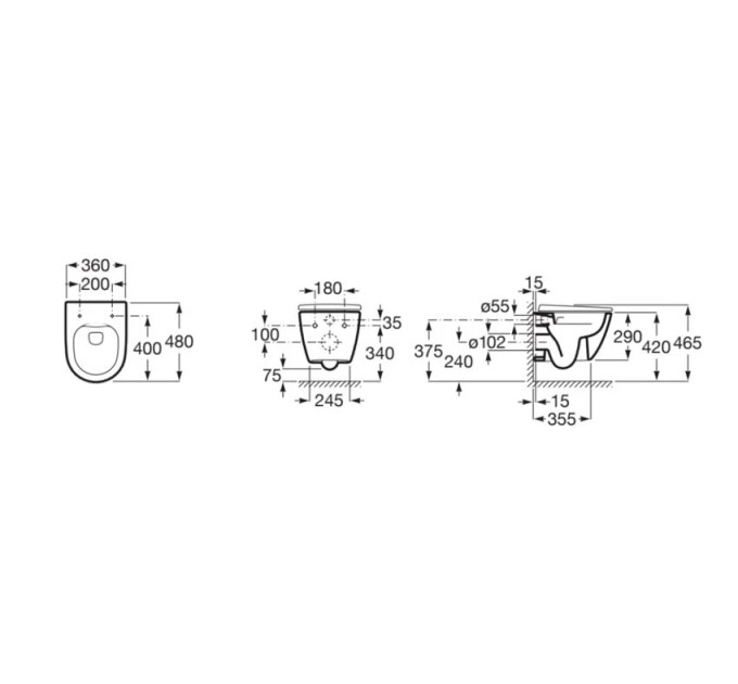 Унітаз підвісний з кришкою soft-close Ona Rimless A34H689000 Roca