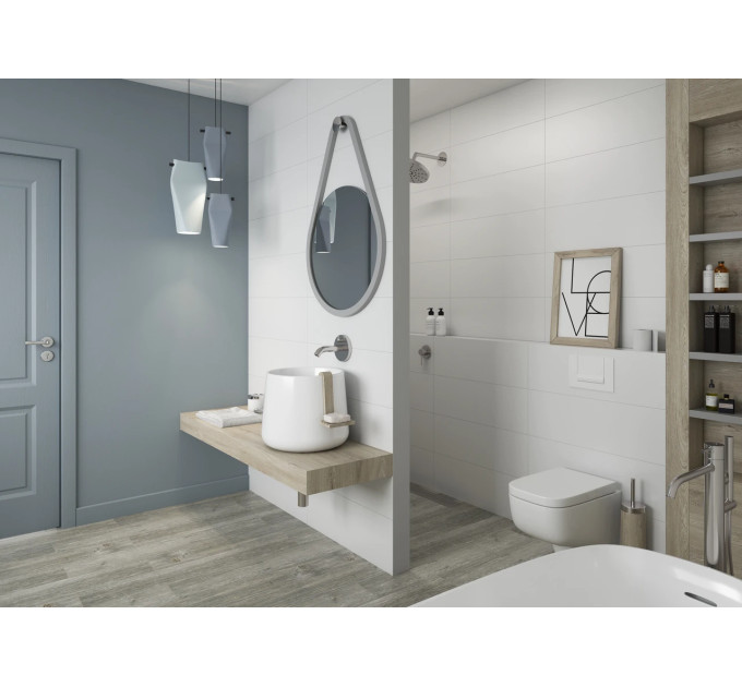 Плитка стінова Neve Bianco RECT MAT 25x75 код 3344 Ceramika Paradyz
