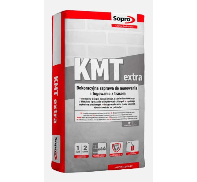 Розчин для кладки та затирки клінкерної цегли з трасом Sopro KMT Extra 297 темно-сірий (25 кг)