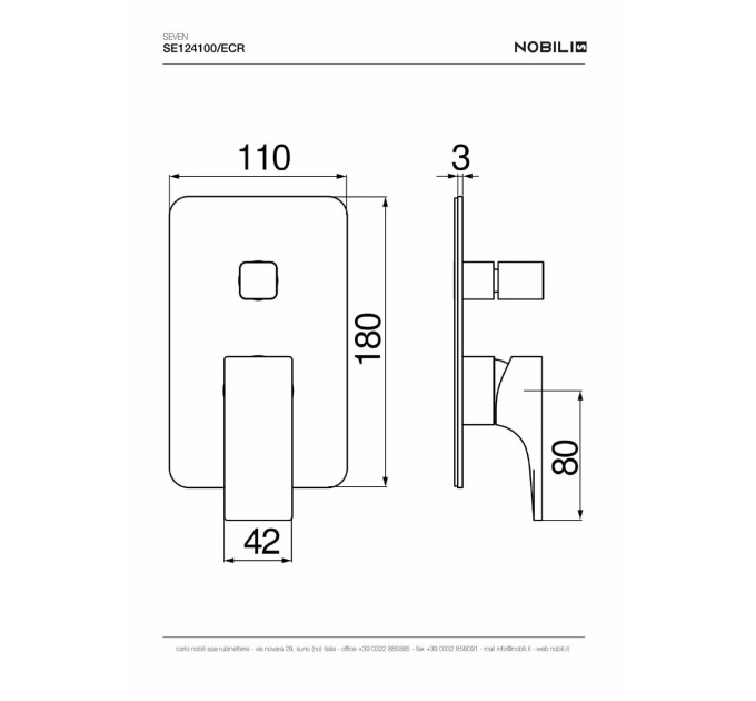 Змішувач для душу Seven (SE124100-ECR) Nobili