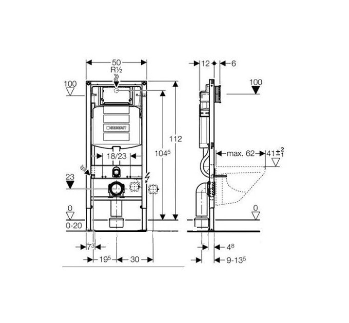 Інсталяція для унітаза Duofix Sigma (111.300.00.5), Geberit