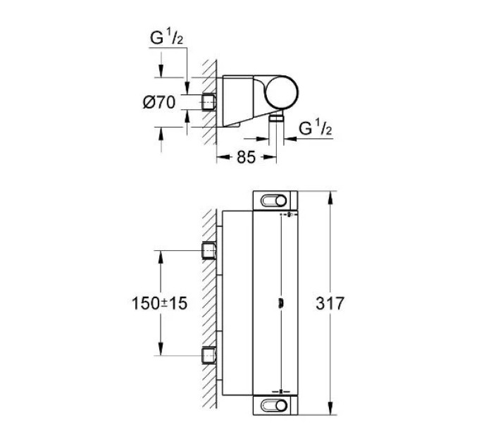 Змішувач для душу Grohtherm 2000 (34469001), Grohe