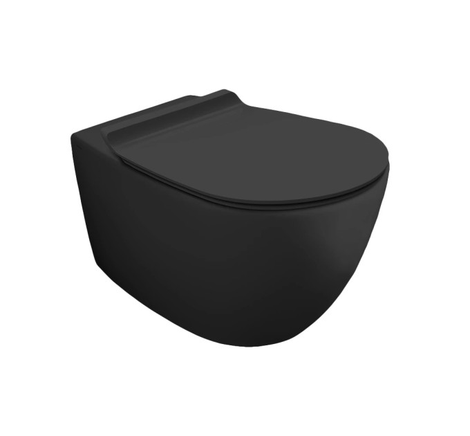 Унітаз підвісний Vignoni Rimless VI18 з кришкою soft-close Black matt VI18-F85-VI004NM SIMAS