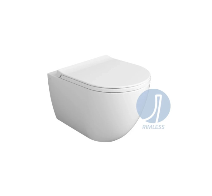 Унітаз підвісний Vignoni XS Rimless з кришкою soft-close VI28-F85-VI006XS Glossy White SIMAS