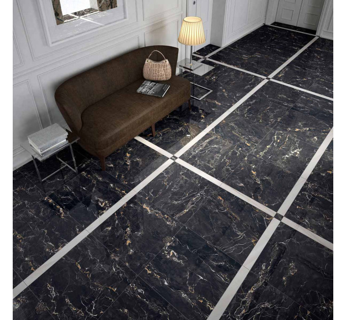 Плитка керамогранітна Jewels Black Gold Luc JW 11 POL 600х600x9 Mirage