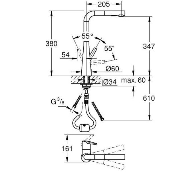 Змішувач для кухні Zedra (32553002), Grohe