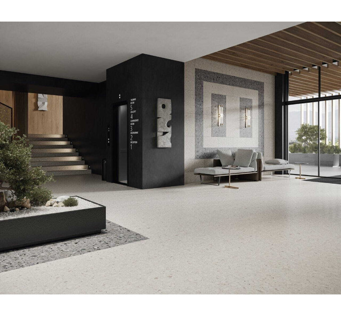 Плитка керамогранітна Terazzo Grey RECT 598x1198x8 Paradyz