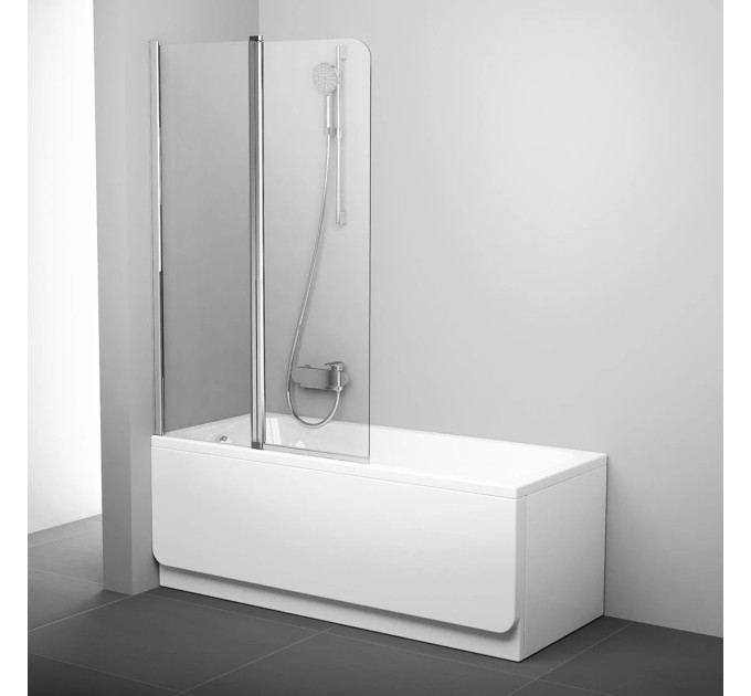 Шторка для ванни двохелементна CVS2-100 L Transparent, (7QLA0C00Z1) RAVAK