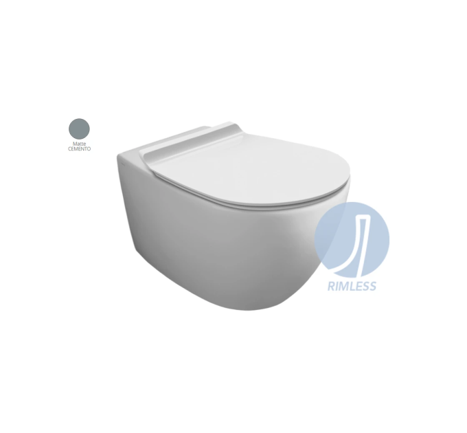 Унітаз підвісний Vignoni Rimless VI18 з кришкою soft-close Cemento matt VI18-F85-VI004СM SIMAS
