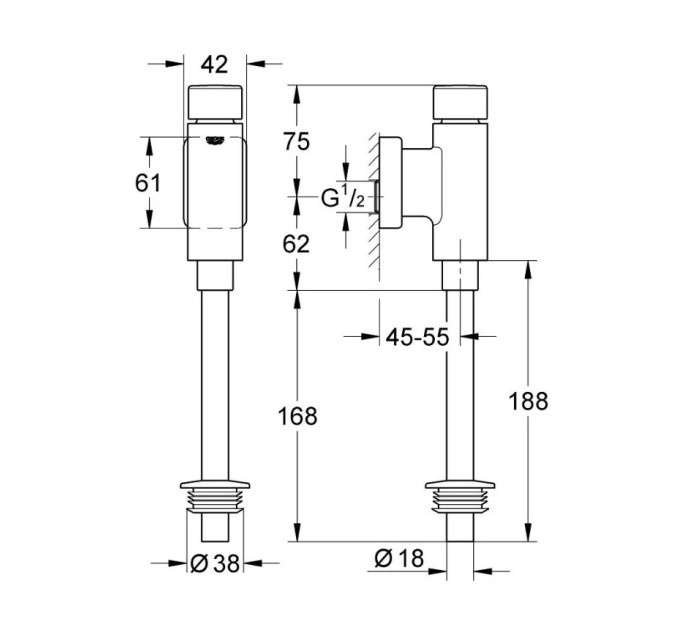 Змив для пісуара Rondo (37346000), Grohe