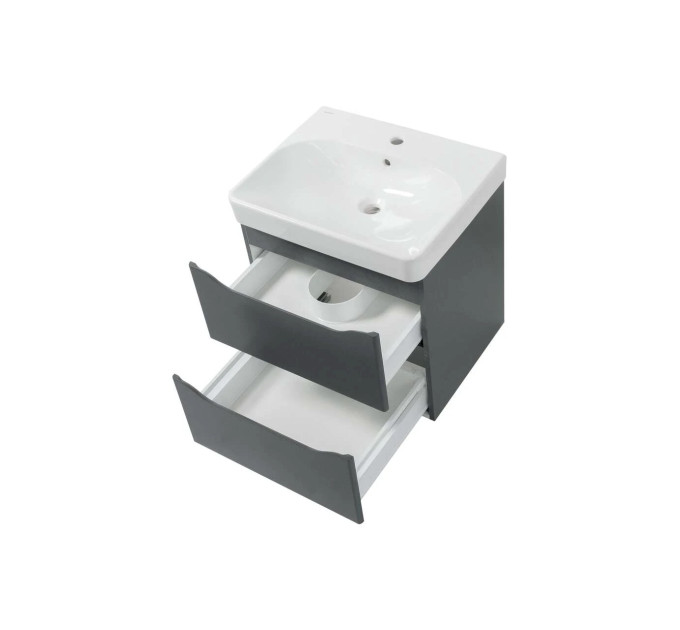 Шафка з умивальником 60 Smile Square Grey matt SM-60 ПС+500.229.01.1 Air-Line