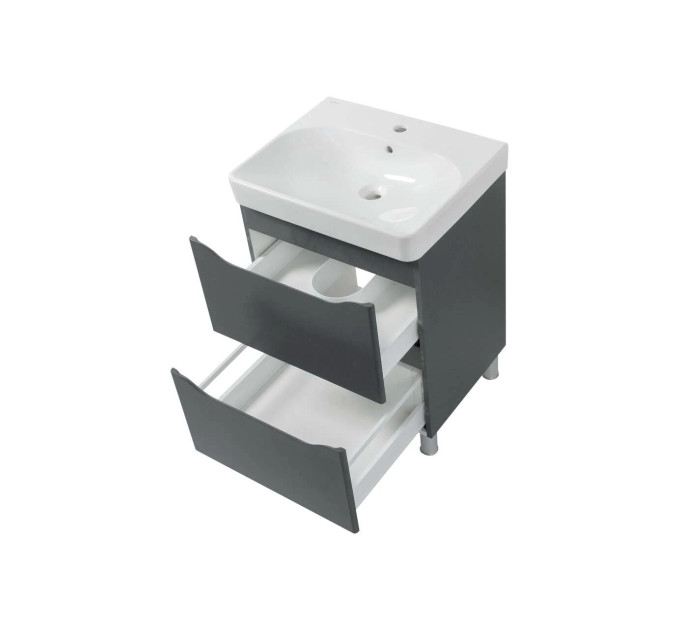 Шафка з умивальником 60 Smile Square Grey matt SM-60 НС+500.229.01.1 Air-Line