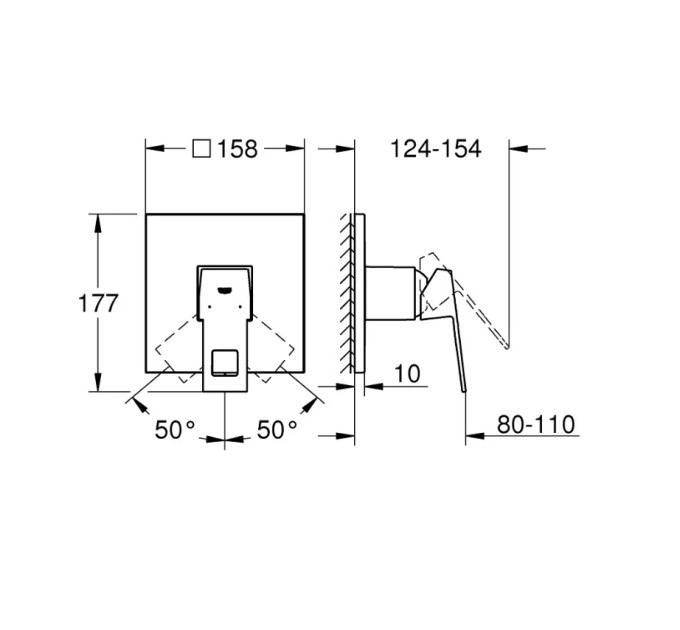 Змішувач для душу Eurocube (24061000), Grohe