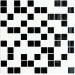 Мозаїка CM 3002 C2 White 300x300x9 Котто Кераміка – стильна глянцева мозаїка з біло-чорним міксом