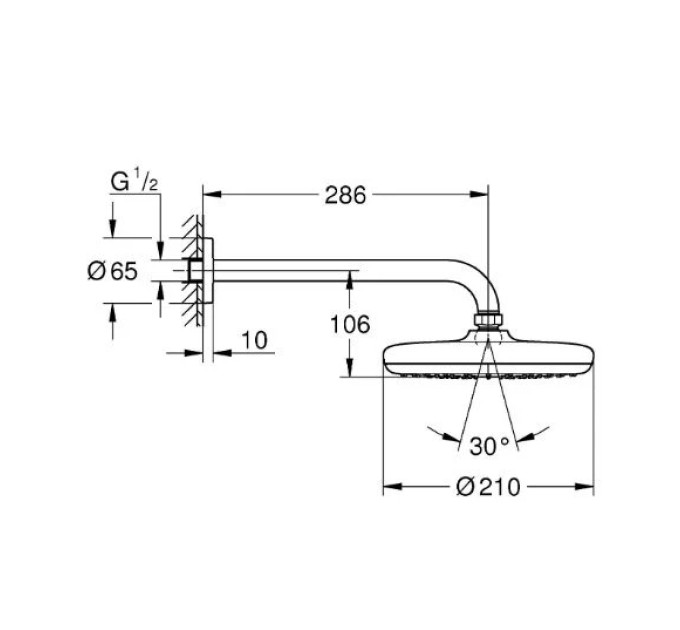 Верхній душ Tempesta 210 (26411000), Grohe