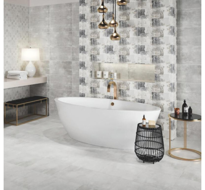 Плитка стінова Avrora Light Grey 29,7x60 код 6004 Опочно