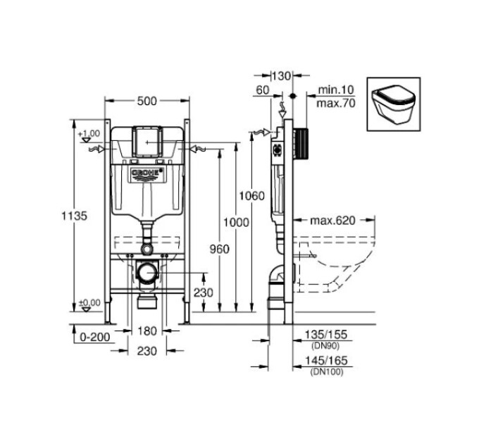 Інсталяція для унітаза Rapid SL (38840000), Grohe