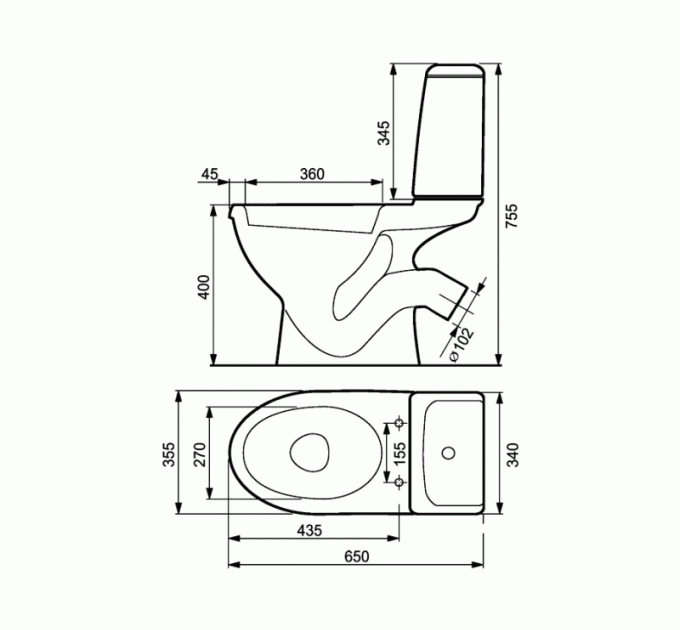 Компакт EKO Е031 з кришкою дюропласт (CCKZ1012071753), Cersanit
