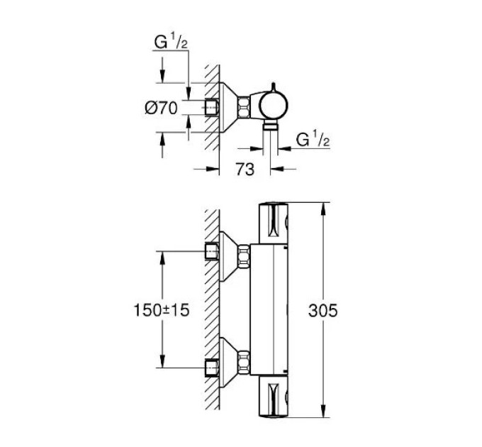 Змішувач для душу Grohtherm 800 (34558000), Grohe