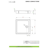 Душовий піддон Doros C Compact Stone Anthracite 90x90 см, RADAWAY