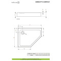 Душовий піддон Doros PT E Compact 100x80 см правий, RADAWAY