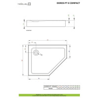 Душовий піддон Doros PT E Compact 100x80 см правий, RADAWAY
