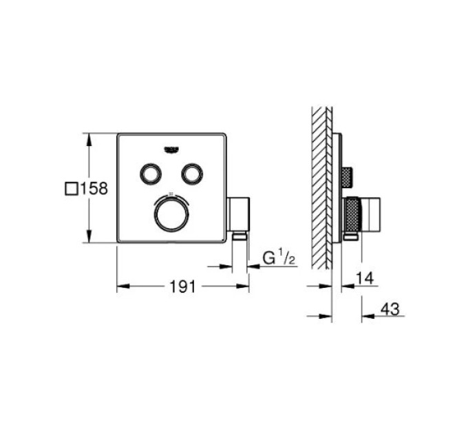 Змішувач Grohtherm SmartControl (29125000), Grohe