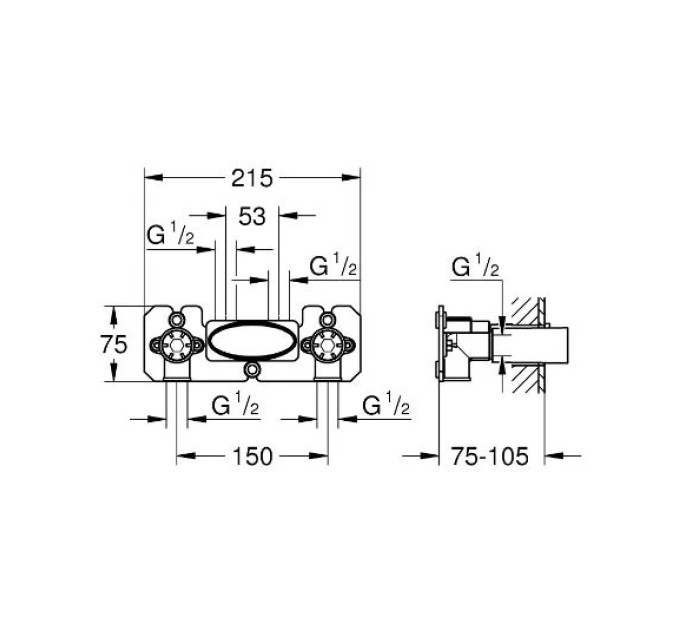 Вбудована частина змішувача Rainshower System SmartControl (26449000), Grohe