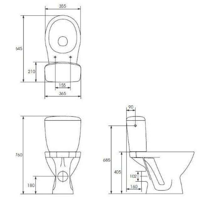 Компакт 206 Kaskada (Koral)  K010 3/6 з криш пол Cersanit ПОЛЬЩА