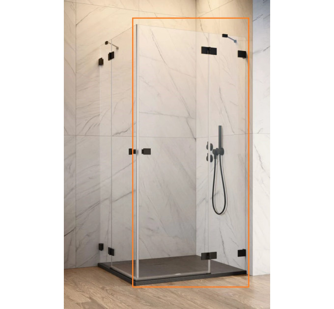 Душова кабіна (половина) Essenza Pro Black KDD 90 права, RADAWAY
