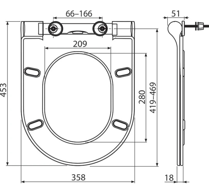 Кришка для унітаза UNI CHROME Slim SoftClose (X01550), RAVAK