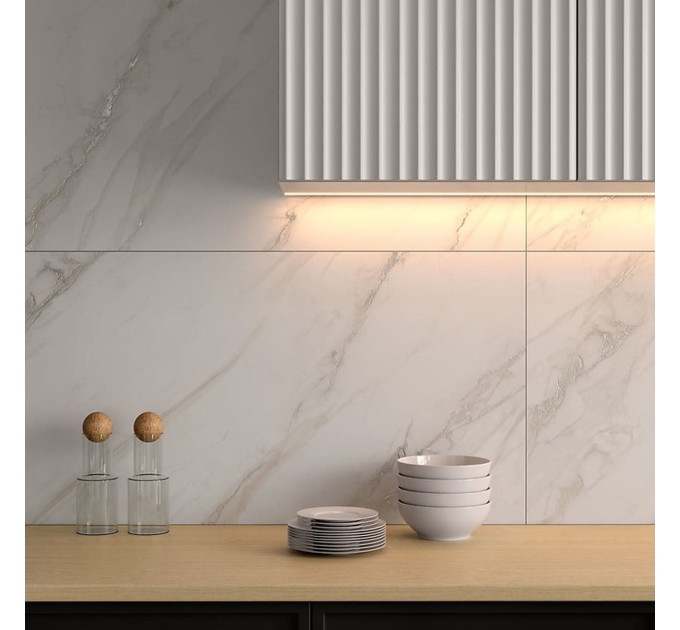 Плитка керамогранітна Riviera White RECT SATIN 598x1198 Cersanit