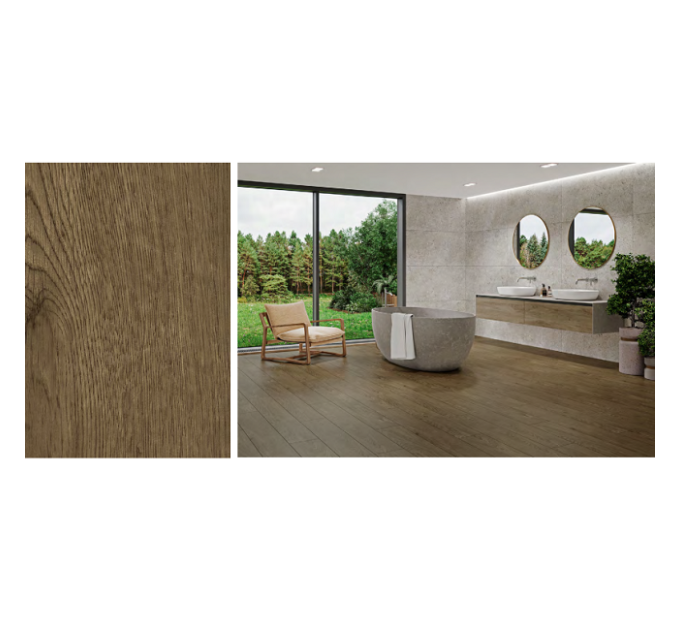 Плитка керамогранітна Emberwood Brown RECT MAT 198x1198 Cersanit