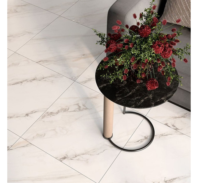Плитка керамогранітна Riviera White RECT SATIN 598x598 Cersanit